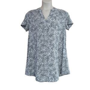 H&M Women's Black & White Floral Print Henley Shift Dress